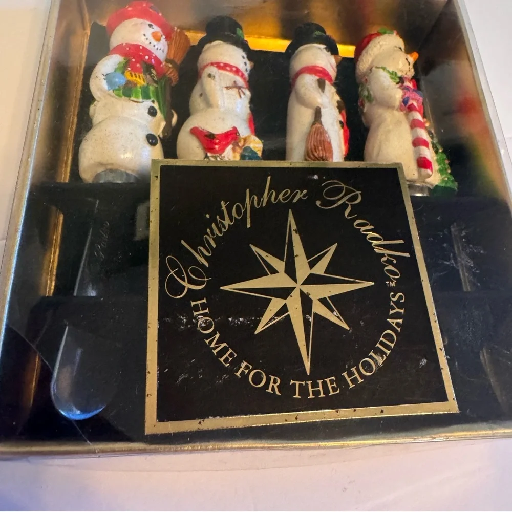 Christopher Radko Home‎ For The Holidays Spreaders Snowman Pate Knives Set Of 4